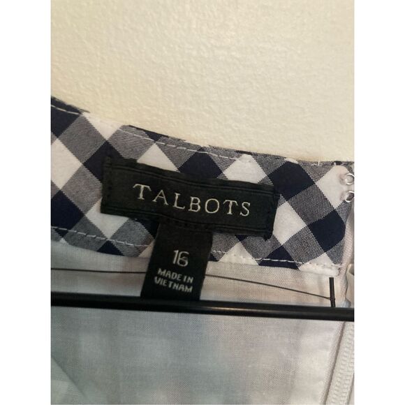 Talbots GINGHAM TIE FRONT A-LINE DRESS - Picture 3 of 6